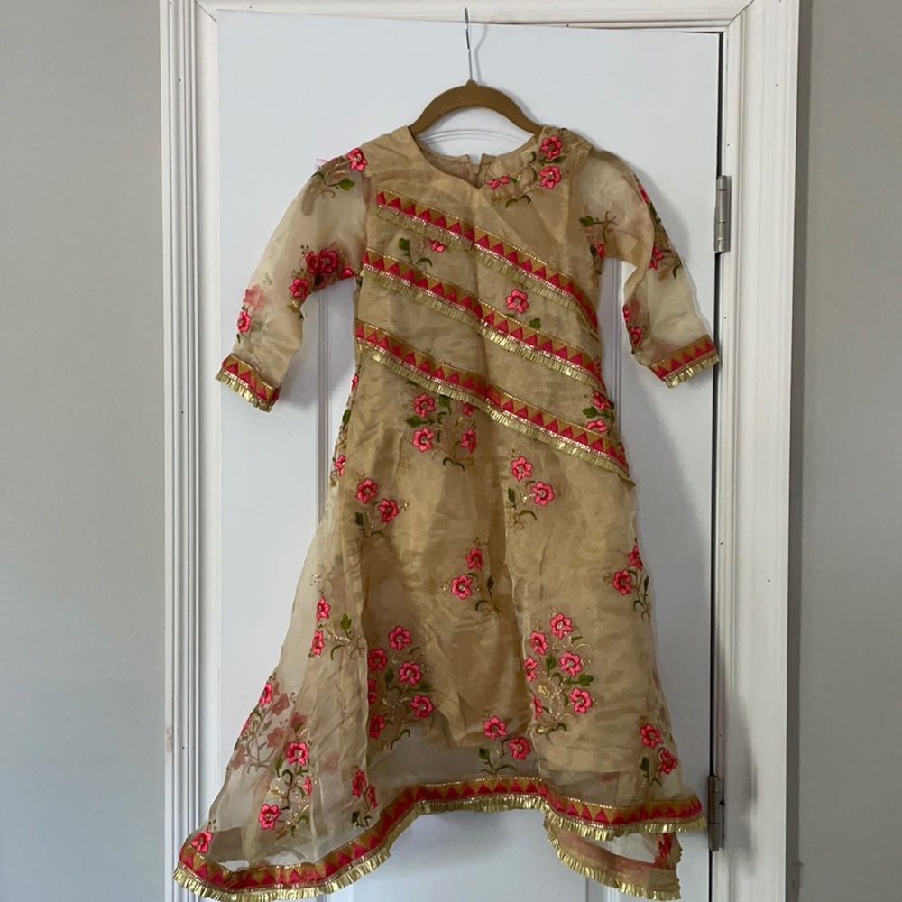Girls embroidered gown
